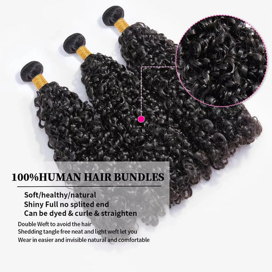 Real Brazilian Spiral Curly 10A Human Hair Bundles Deep Curly Remy Hair Weave Bundles Extensiones 3B-3C Hair Bundles No Tangle