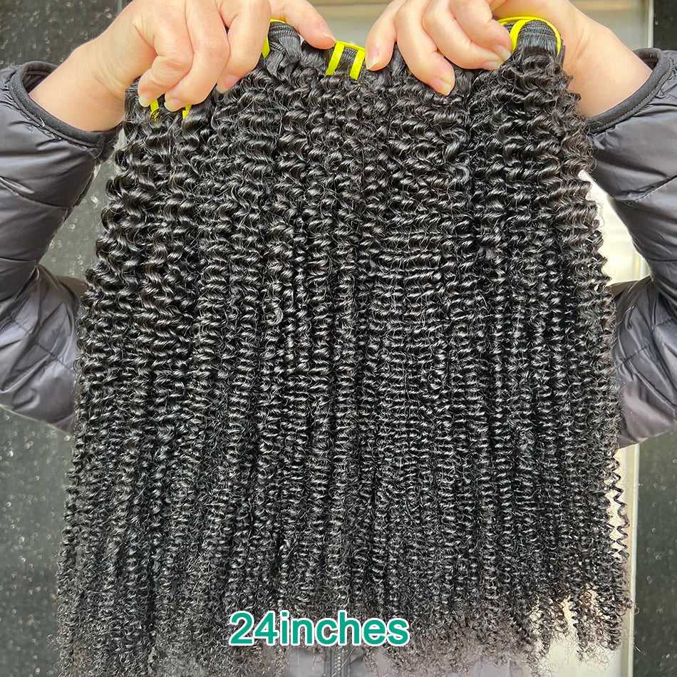 SWANEE Kinky Curly Human Hair Bundle 100% Natural Black Color Double Weft Vietnamese for Curly Bundles Human Hair Extensions