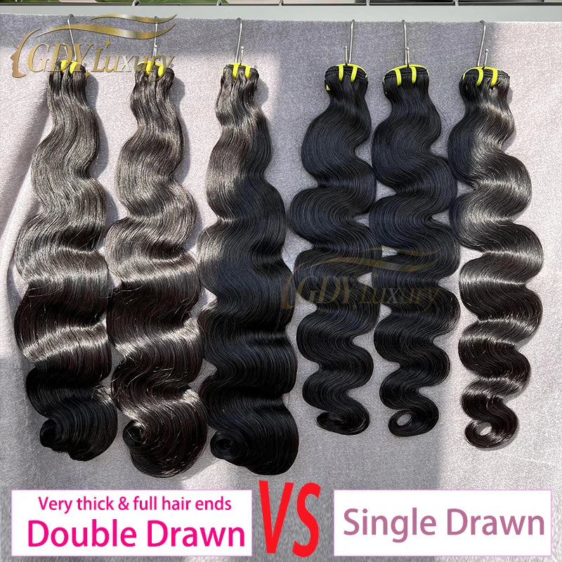 15A Grade Super Double Drawn Body Wave Bundles Human Hair Unprocessed Raw Hair Weave Bundles Human Hair Curly Vietnamese Hair
