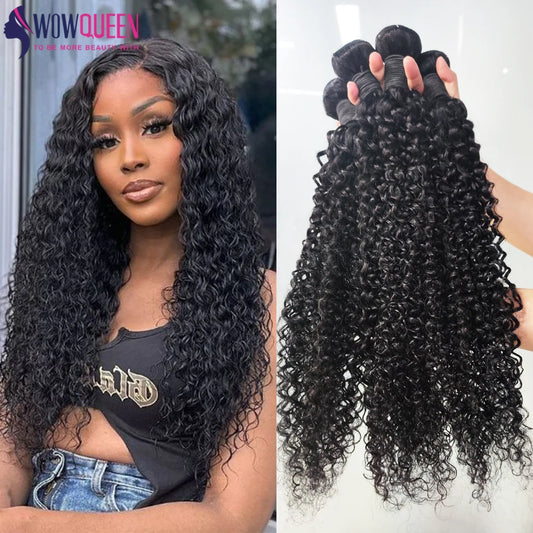 Curly Bundles Human Hair Brazilian Hair Weave Bundles 30 32 Inch 12A Raw Hair Kinky Curly 100% Human Hair Extensions For Women