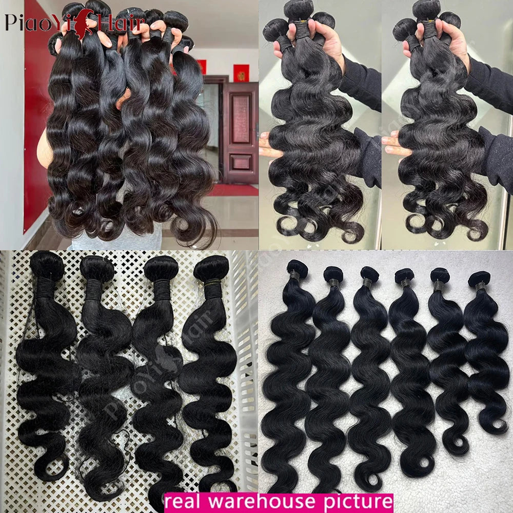 12A Double Drawn Body Wave Human Hair Bundles 100% Human Hair Brazilian Virgin Human Hair Extensions For Women Cheap  Human Hair