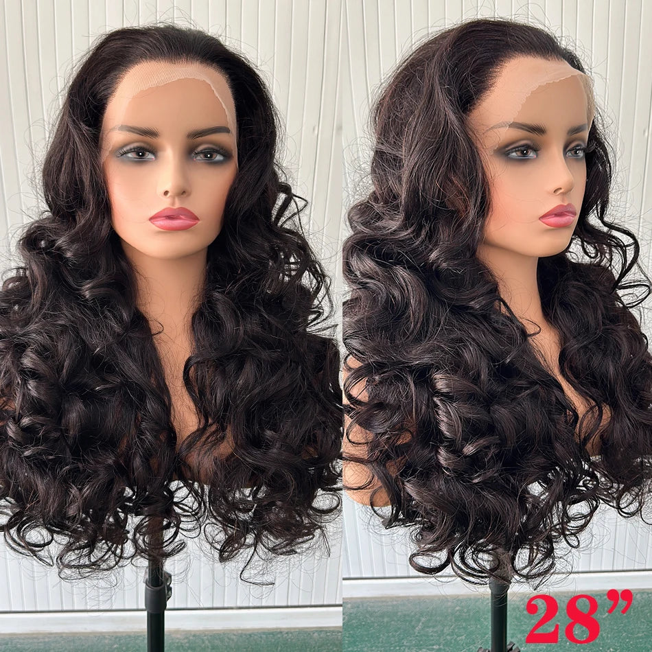 100% Raw Brazilian Virgin Hair Double Drawn Bouncy Wave 13x4 Lace Frontal Wig 250% Density 4X4 HD Lace Closure Wear And Go Wigs