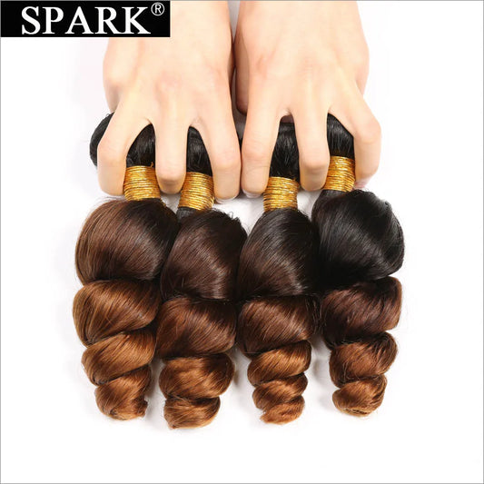 Brazilian Loose Wave Human Hair Bundles 1/3/4pcs Ombre 100% Remy Human Hair Extensions Curly Hair Weave Bundles