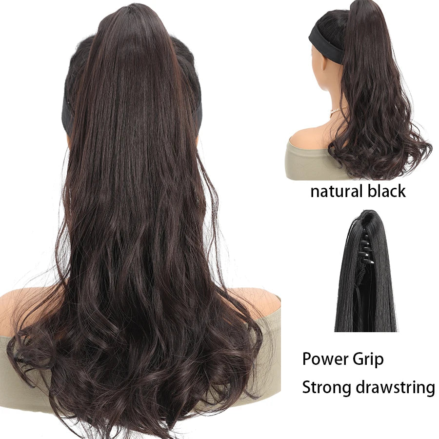 Synthetic Claw Clip In Short Ponytail Curly Pony Tail Clip-on hair False Wig House Pony Extension Hairpiece For Women