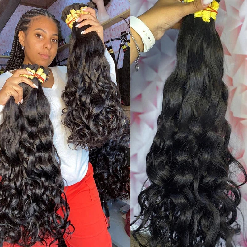 12A Raw Bulk Human Hair Deep Wave For Braiding Deep Wave Burmese Curly No Weft Brazilian Remy Hair Extensions Bundles 100 Grams