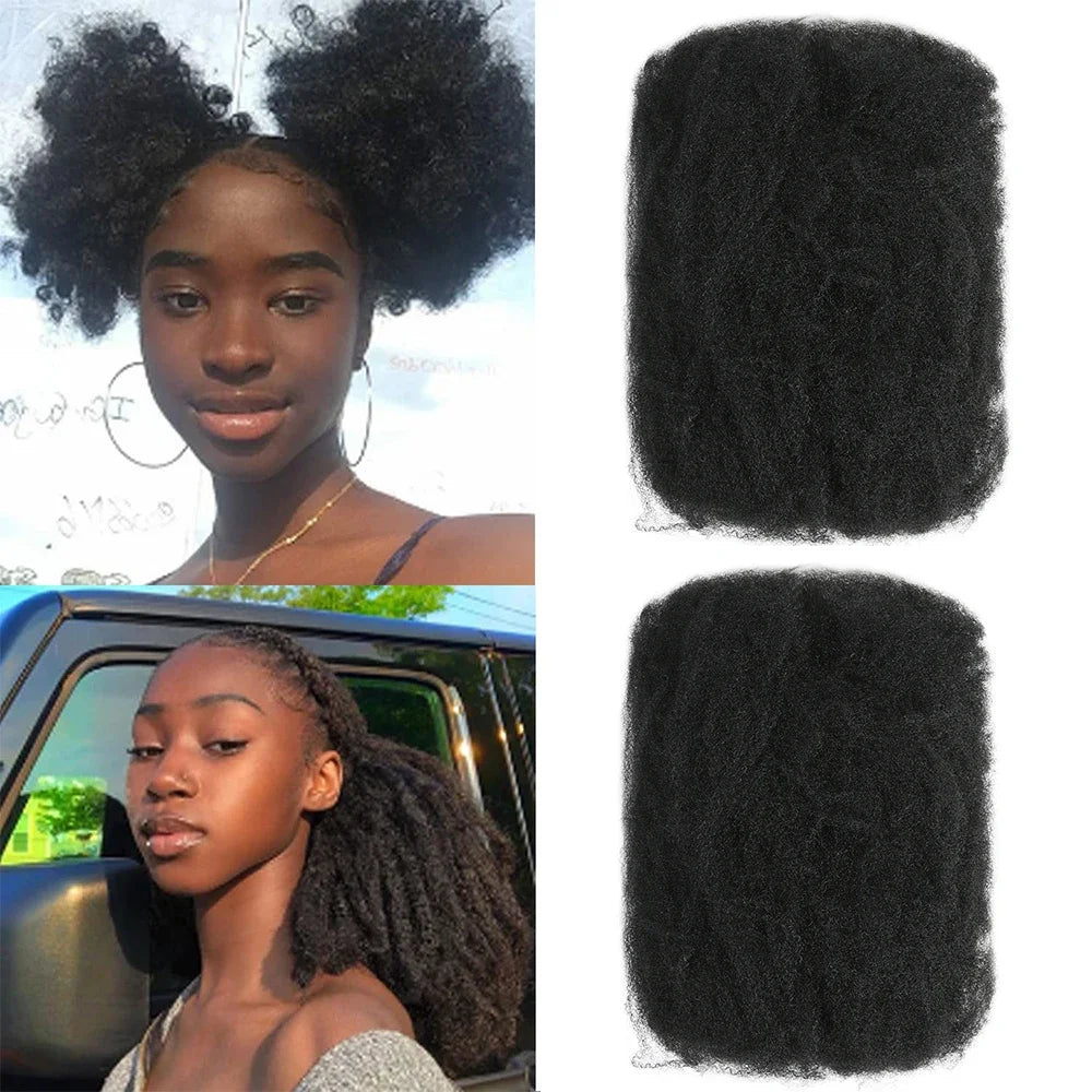 Afro Kinky Bulk Human Hair Extensions 1B# 30g/pcs Brazilian Human hair for Dreadlocks Crochet Repair Locs