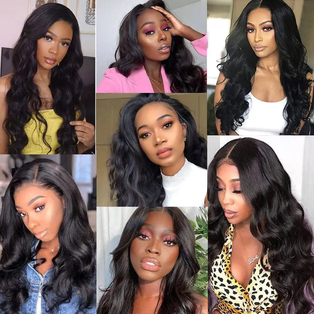 Body Wave 3 Bundles Human Hair With Frontal 13x4 Transparent Lace Frontal 100% Natural Human Hair Extensions Brazilian Real Hair