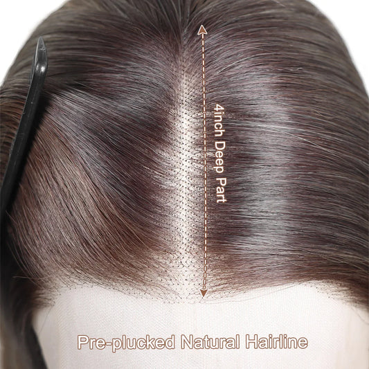 30 Inch Highlight Blonde Synthetic Lace Front Wigs Dark Roots Straight Long Ombre Ash Blonde Pre Plucked Colored Wigs for Women