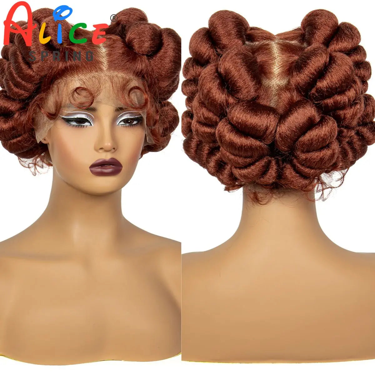 Synthetic Full Lace Handmade Bantu Braided Wigs Short Cute Natural Braided Lace Wigs For Black Women Knotless Braids Wigs