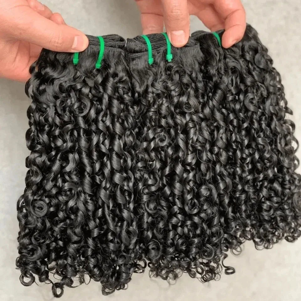 10"-26" Pissy/Funmi/ Burmese Pixie Curly Brazilian Human Hair Weave 1/3/4 Bundles Deal Hair Extension Raw For Women Double Weft