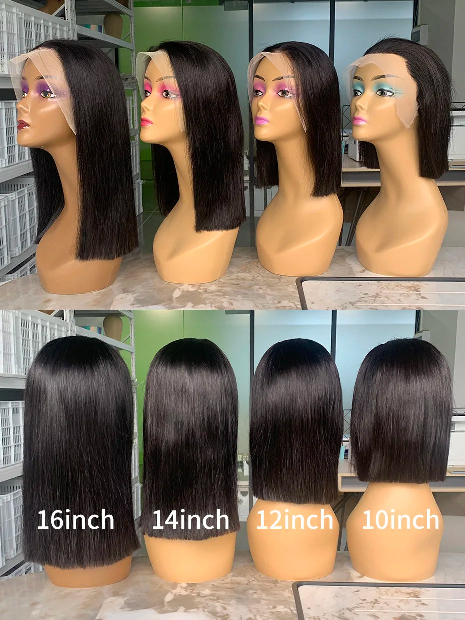 250% 10A Raw Vietnamese Transparent Lace Frontal Wig Human Hair 13x4 13x6 Bob Preplucked Bleached Knots Human Hair Wig for Women