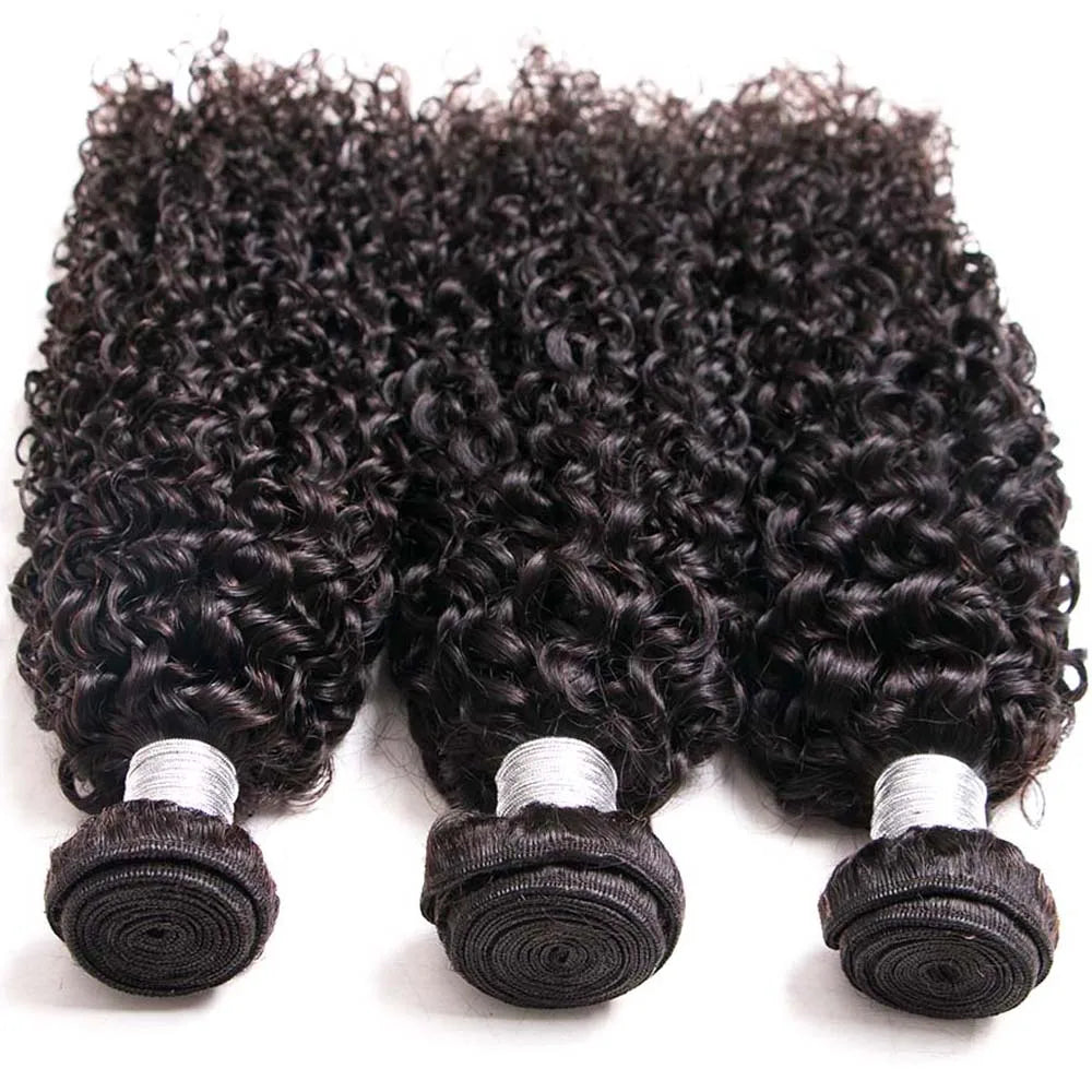 12A Kinky Curly Bundles With Closure Cheap Human Hair Extensions Jerry Curl Bundles Indian Deep Curly Wave Bundles With Closure