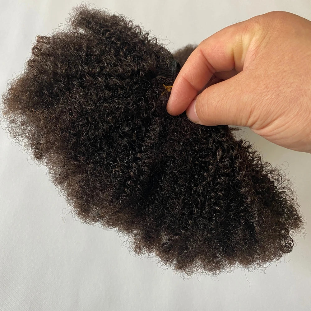 Mongolian Raw Hair Fluffy Afro Kinky Curly Bundles Hair Extension Human Hair Remy Hair Double Drawn Women's Bundles Natural Hair