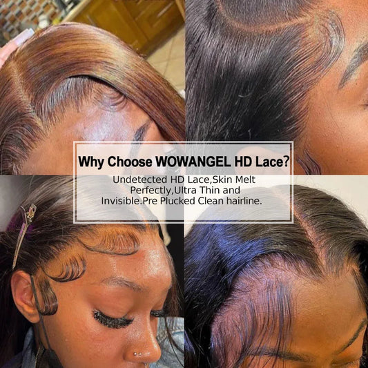 Wow Angel SKINLIKE Real HD Lace Front Wigs Short Bob Wig Blunt Cut Wig 13x4 HD Lace Frontal Human Hair Wigs Pre Plucked Glueless
