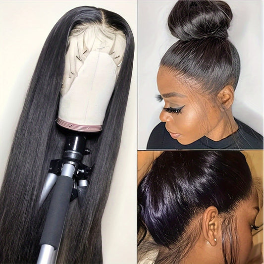 150% Density 13x4 Full Lace Front Wigs Human Hair Pre Plucked Straight Lace Fronal Wig HD Transparent Human Hair Lace Front Wigs For Women Natural Color