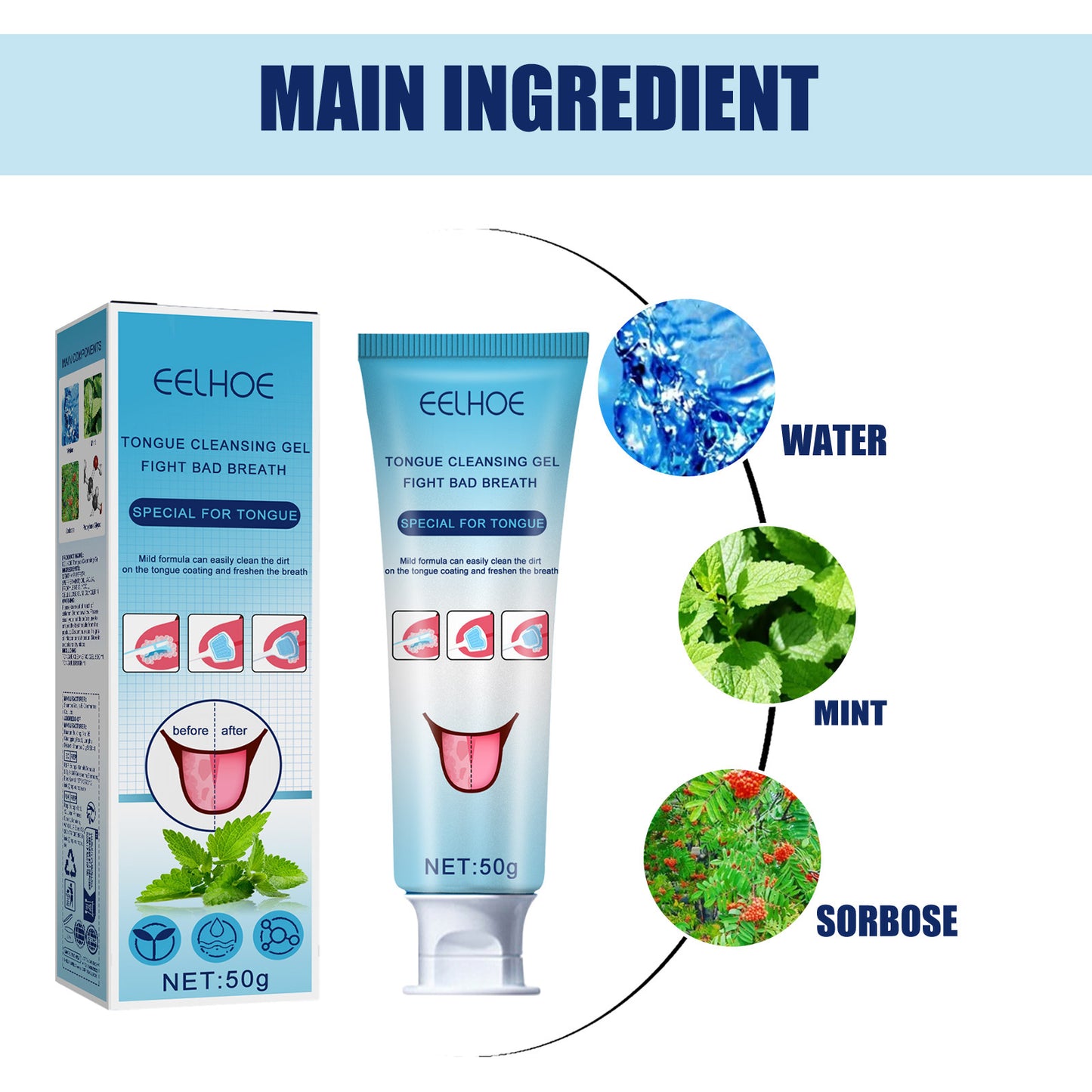 Oral Cleaning And Care Odor Removal Gel With Brush