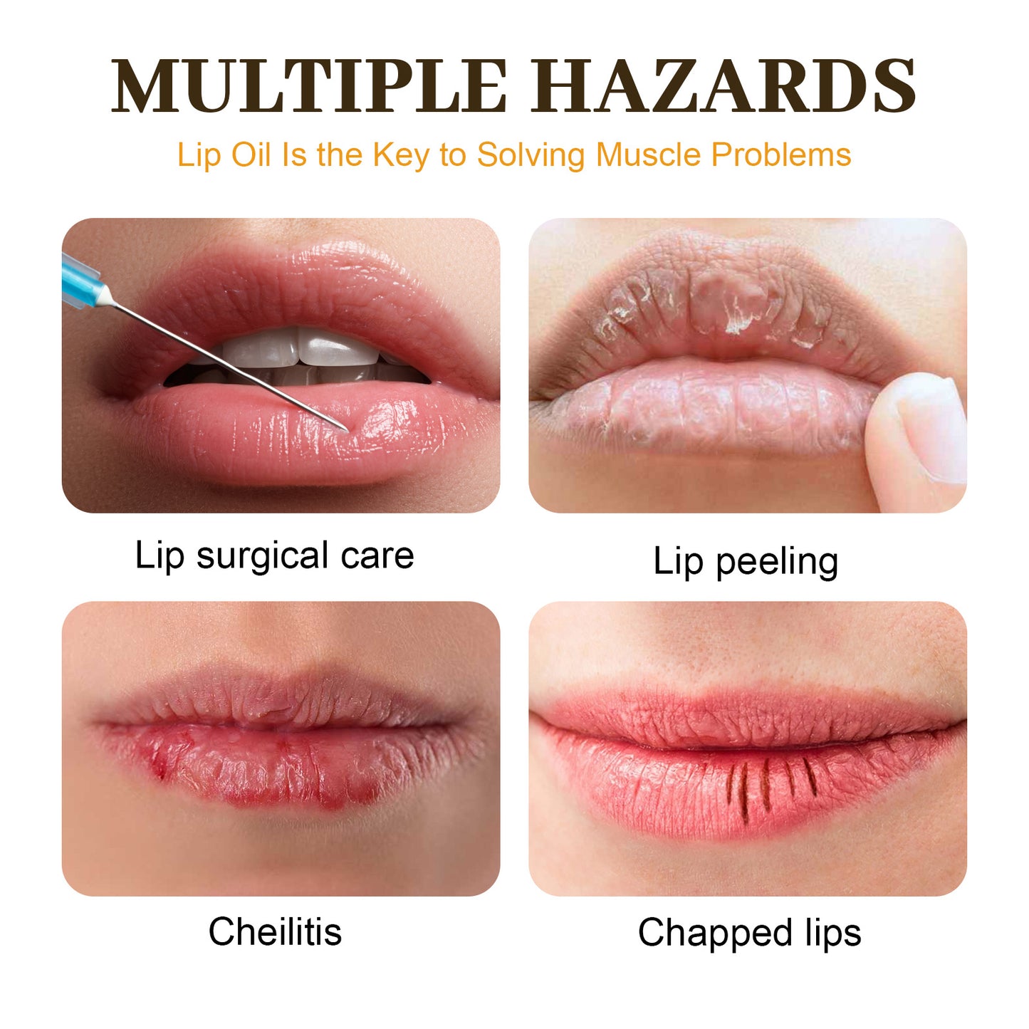 EELHOE Honey Lip Oil, Reduces Lip Lines, Prevents Cracking And Peeling, Moisturizing Lip Care Oil.