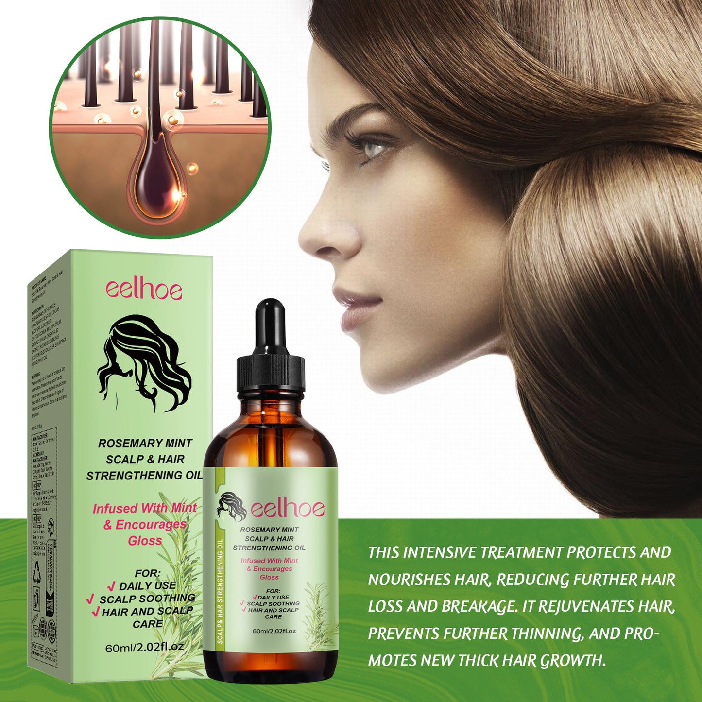 Rosemary Hair Oil Hair Oil Hair Oil For Dry Hair, Frizzy And Soft Hair