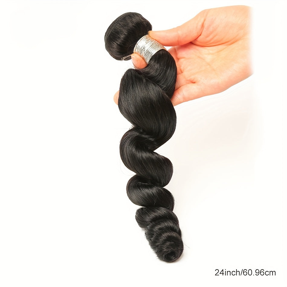 Brazilian 4 Bundles Virgin Human Hair Loose Wave 4 Bundles Unprocessed 100% Human Hair Bundles Loose Curly Weave Natural Color Hair Extensions