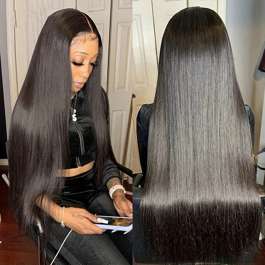 Glueless Wigs Human Hair Lace Frontal Wig Brazilian Straight Human Hair Wig HD 4X4 Lace Front Wig Ready To Wear 150% Density