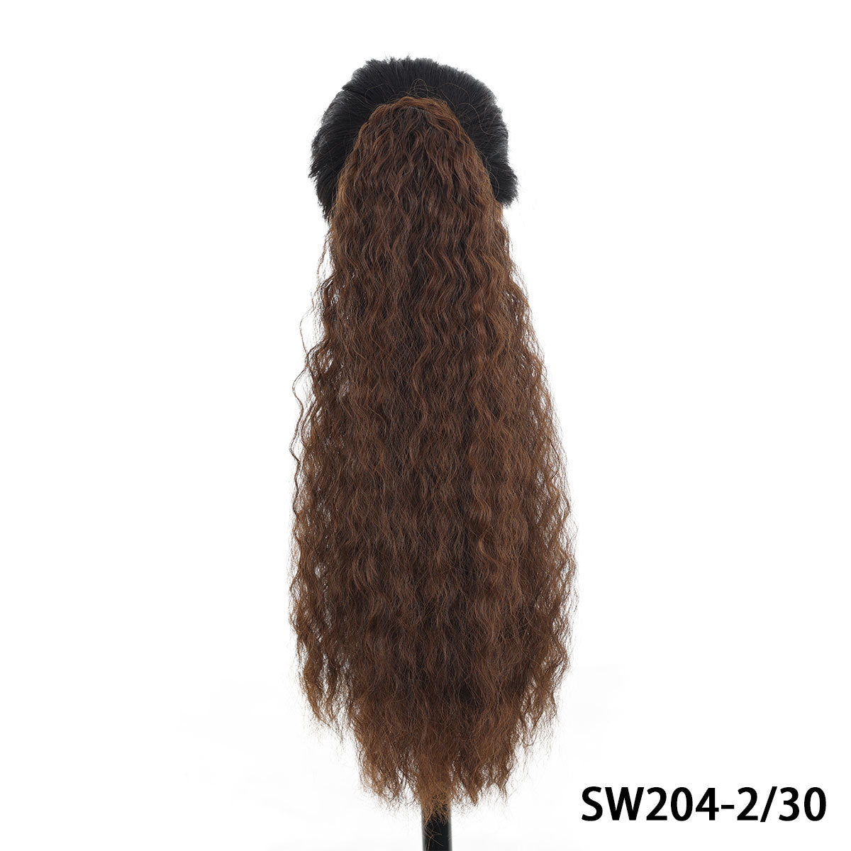Wig Women's Ponytail Long Curly Hair Corn Stigma Water Ripple Hot Foreign Trade Velcro Invisible Seamless Strap High Ponytail
