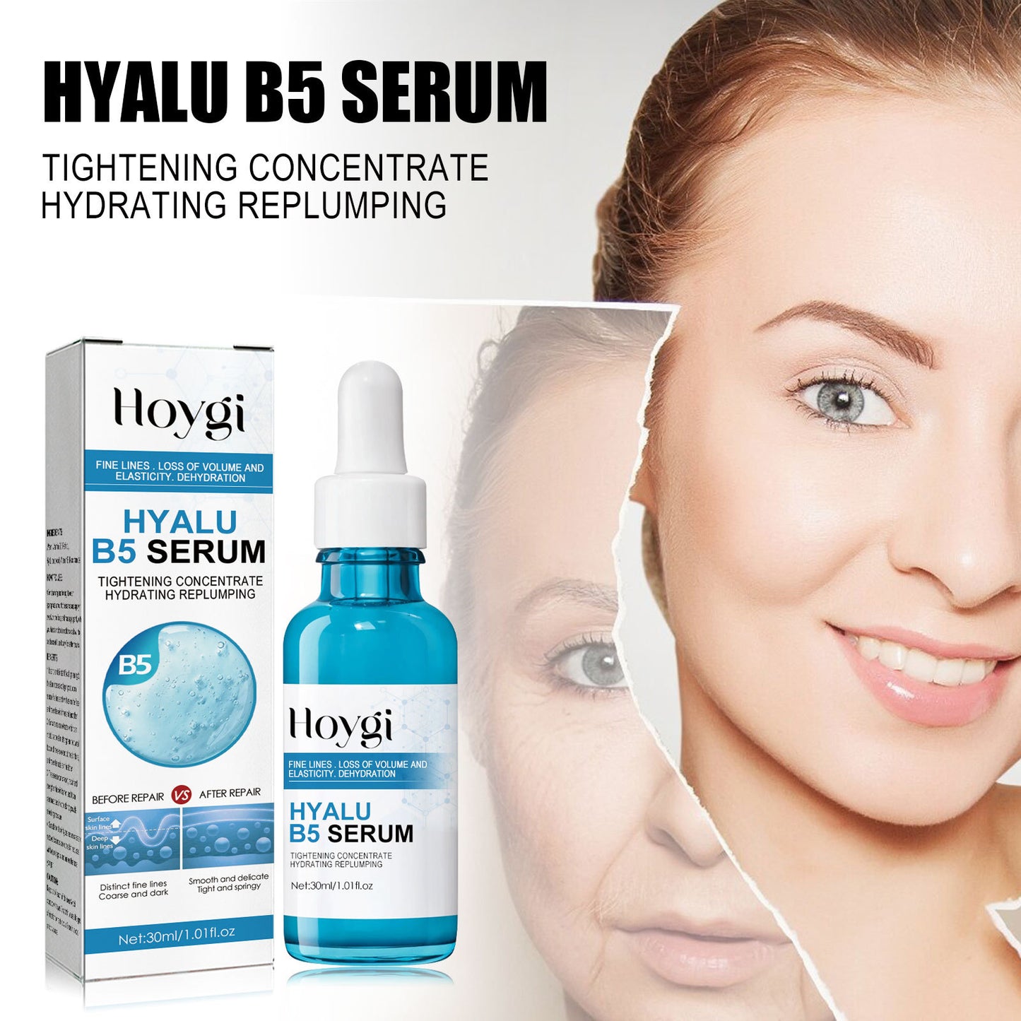 Hoygi Anti-Wrinkle & Firming B5 Serum Moisturizing, Hydrating, Repairing Dull Skin, Whitening, Rejuvenating And Firming Skin Serum