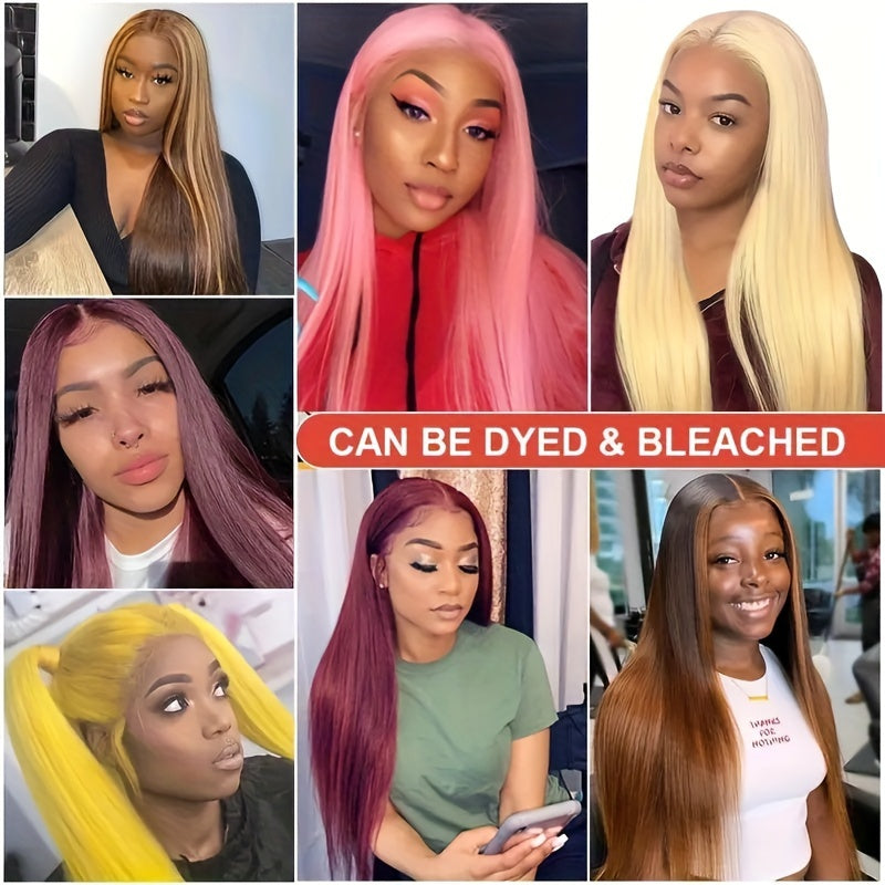 Brazilian Straight Human Hair Bundles 100% Virgin Human Hair Can Be Dyed Can Be Bleached Double Weft Unprocessed Straight Extensions Natural Black Color For Women