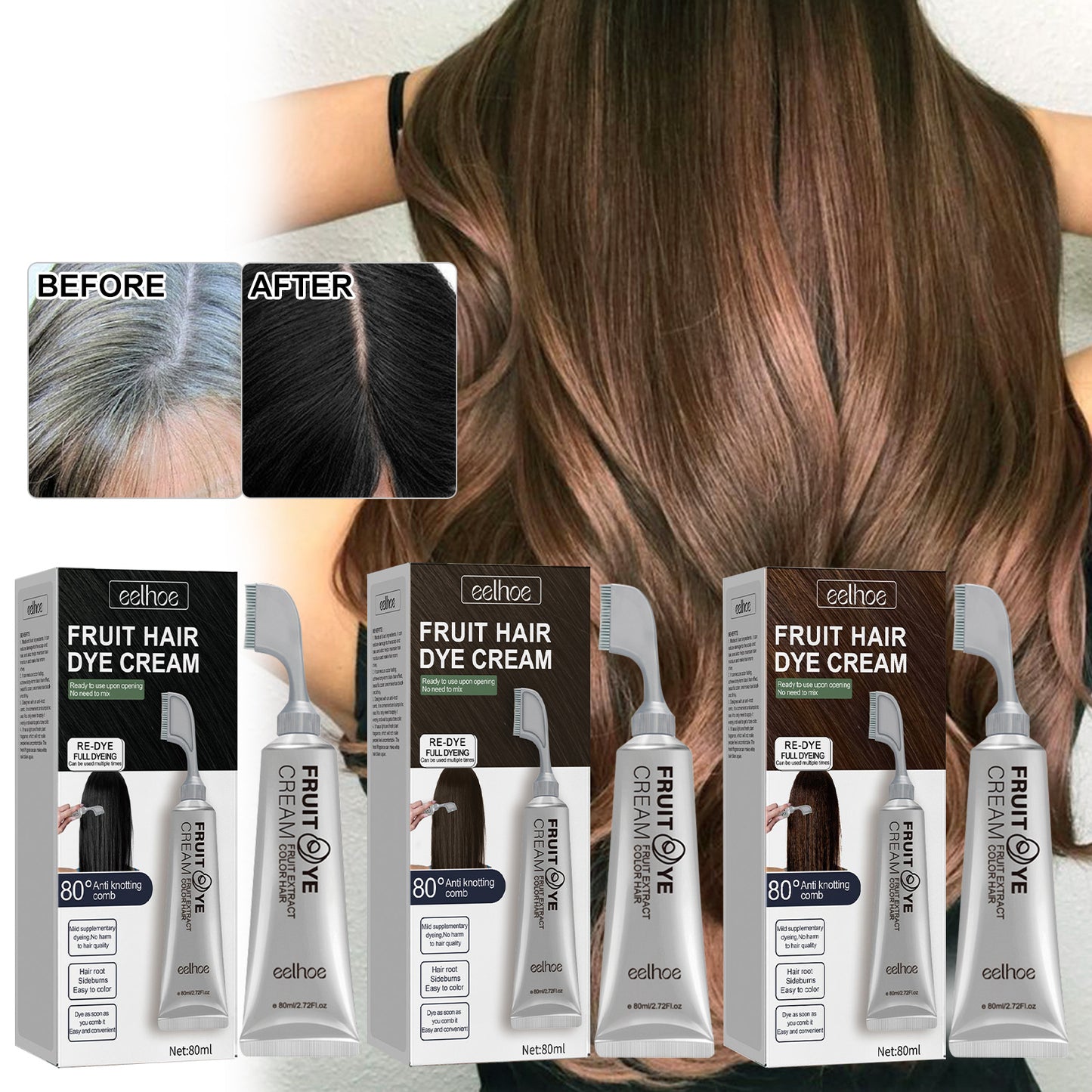 Natural Gentle Long-lasting Easy To Color Hair Cream