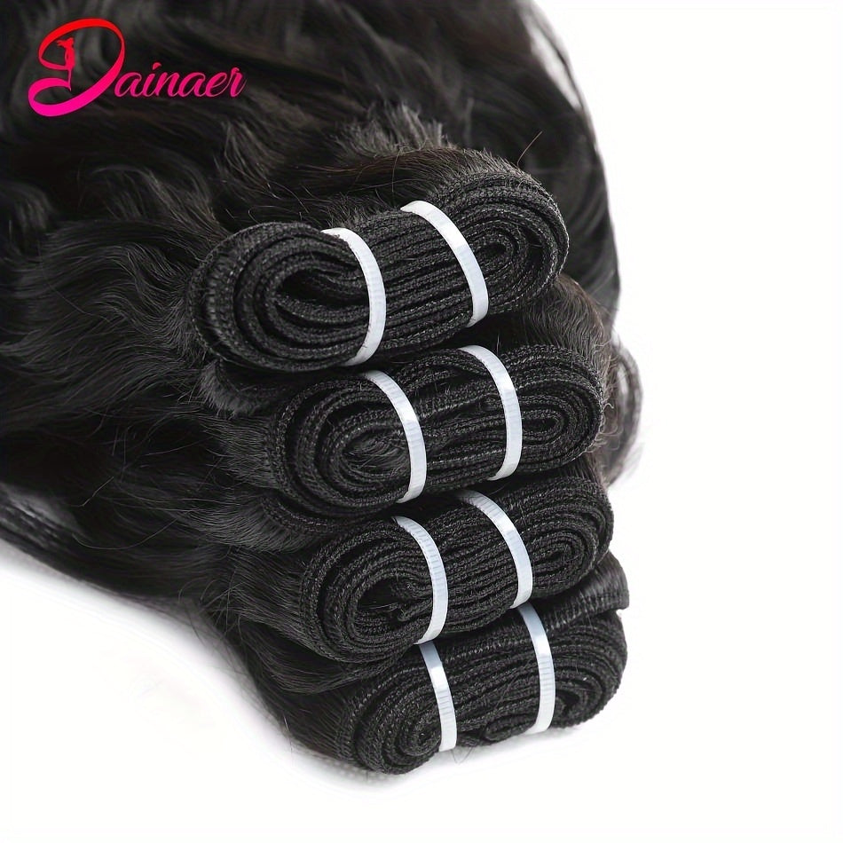 Brazilian Natural Wave Bundles With Closure Human Hair 4 Bundles With 4x4 HD Lace Closure Natural Color Human Hair Extensions With Closure Free Part